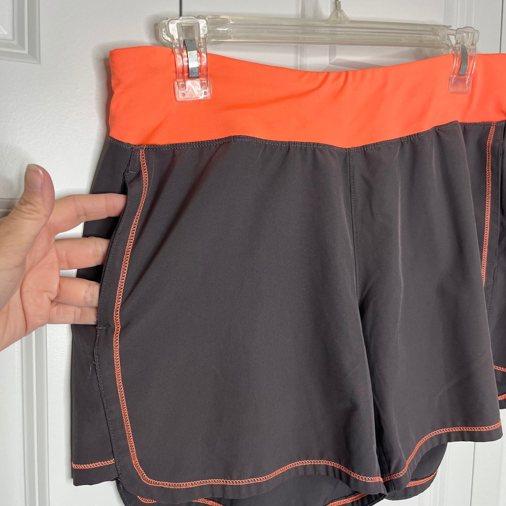 Reebok Running Shorts Gray Orange Athletic Shorts Large - Picture 3 of 10